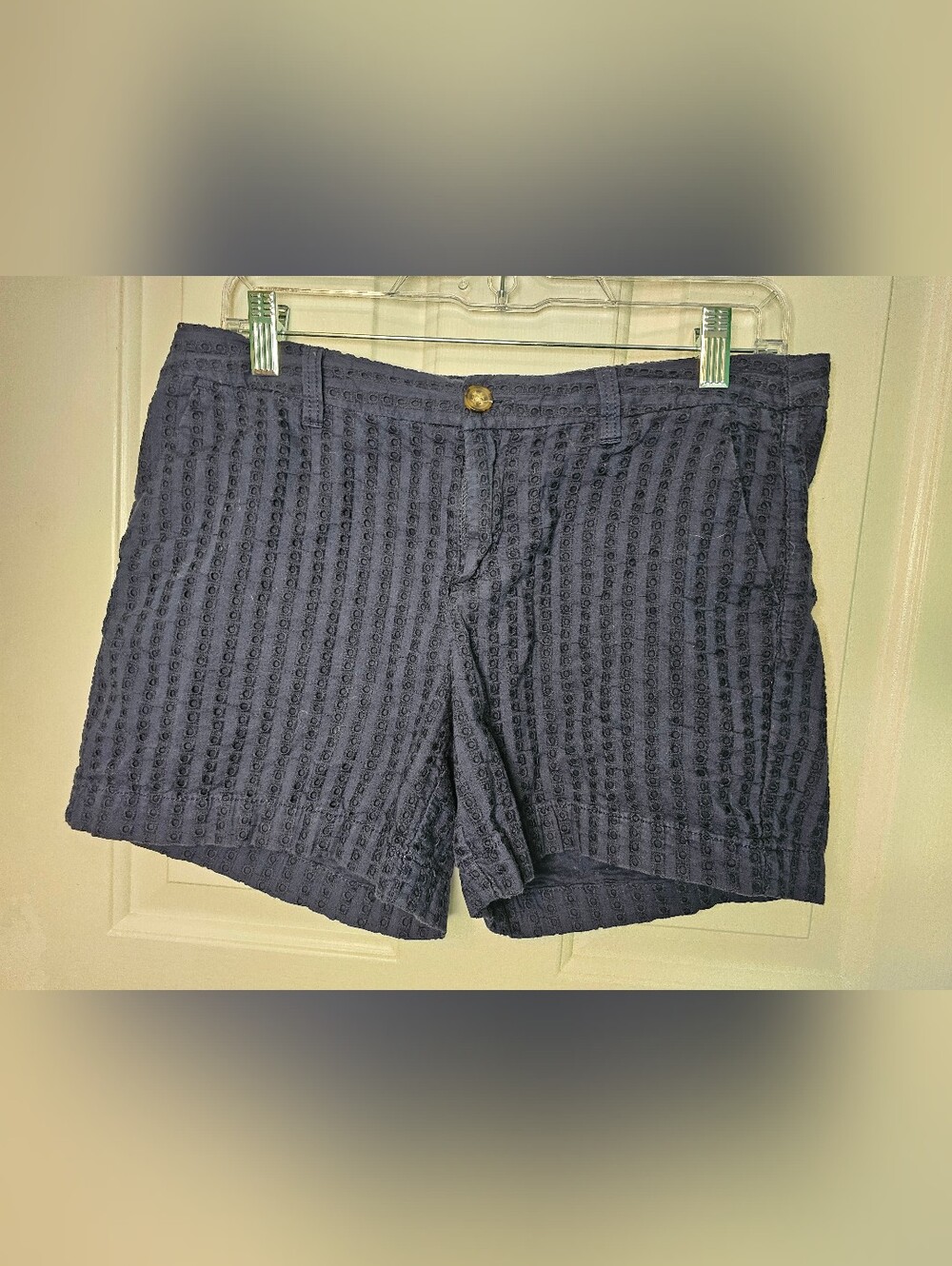Merona Navy Eyelet Cotton Shorts Women's Size 8
